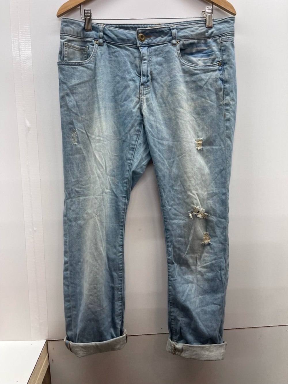 CAbi Light Blue Distressed Boyfriend Jeans